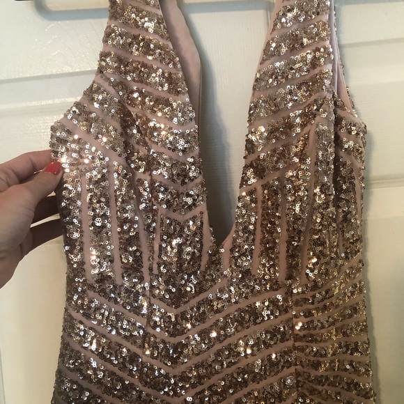 Sequin Rose Gold Club Dress - Picture 3 of 7